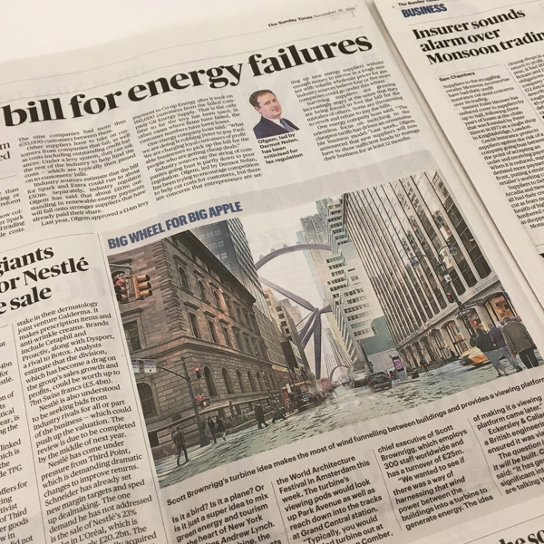 SB+C's Wind Turbine design features in The Sunday Times